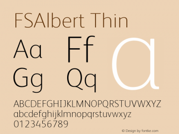 FSAlbert Thin Version 001.000 Font Sample