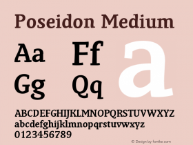 Poseidon Medium Version 001.000 Font Sample