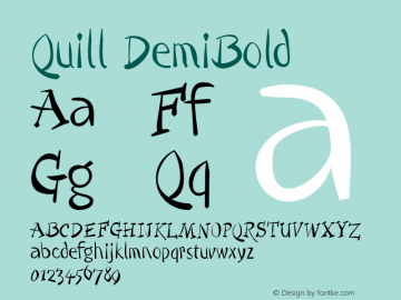 Quill DemiBold Version 001.000 Font Sample