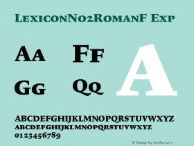 LexiconNo2RomanF Exp Version 001.000 Font Sample