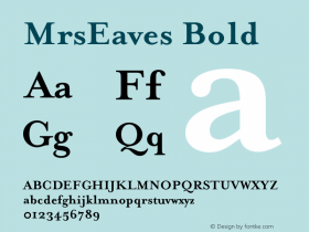 MrsEaves Bold 001.000 Font Sample