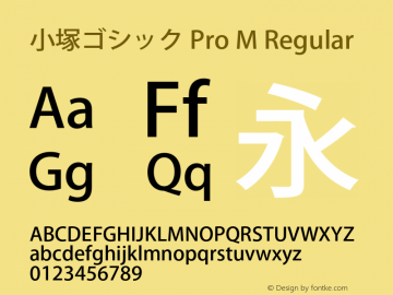 小塚ゴシック Pro M Regular Version 4.005;PS 4.003;hotconv 1.0.57;makeotf.lib2.0.21895图片样张