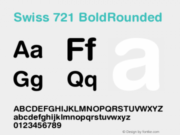 Swiss 721 BoldRounded Version 003.001 Font Sample