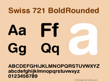 Swiss 721 BoldRounded Version 003.001 Font Sample