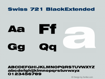 Swiss 721 BlackExtended Version 003.001 Font Sample