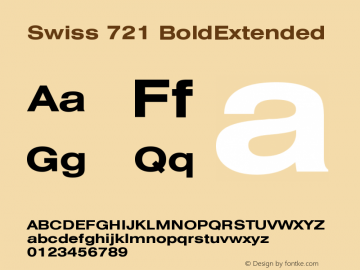 Swiss 721 BoldExtended Version 003.001 Font Sample