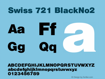 Swiss 721 BlackNo2 Version 003.001 Font Sample