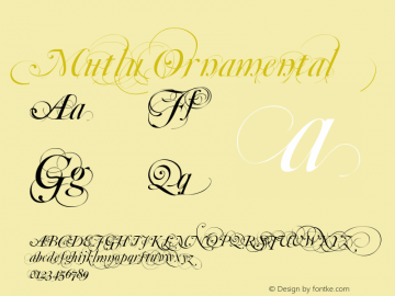 Mutlu Ornamental Version Macromedia Fontograp图片样张