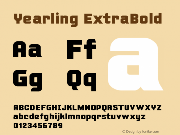 Yearling ExtraBold Version 001.000图片样张