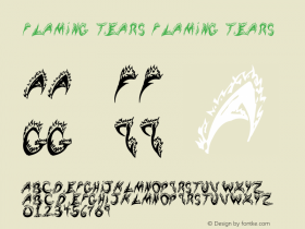 Flaming Tears Flaming Tears Version 1.02; January 1, 2000 Font Sample