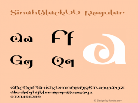 SinahBlackLL Regular Altsys Fontographer 4.1 06.02.1996 Font Sample