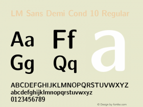 LM Sans Demi Cond 10 Regular Version 1.106;PS 1.106;hotconv 1.0.49;makeotf.lib2.0.14853图片样张