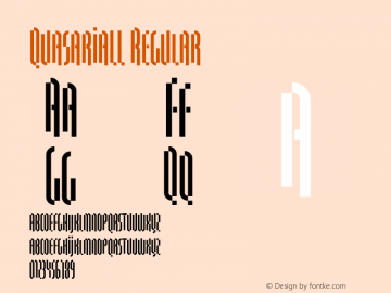 QuasariaLL Regular Altsys Fontographer 4.1 06.02.1996 Font Sample