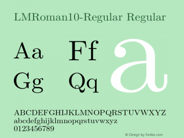 LMRoman10-Regular Regular Version 1.010;PS 1.010;hotconv 1.0.49;makeotf.lib2.0.14853图片样张