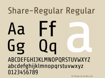 Share-Regular Regular Version 1.000;PS 001.000;hotconv 1.0.38 Font Sample