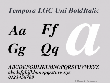 Tempora LGC Uni BoldItalic Version 0.2图片样张