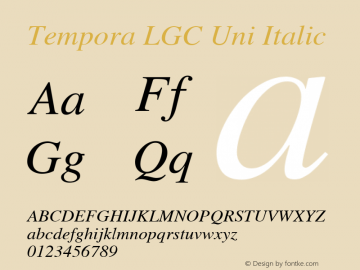 Tempora LGC Uni Italic Version 0.2图片样张