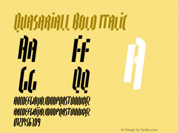 QuasariaLL Bold Italic Version 001.000 Font Sample