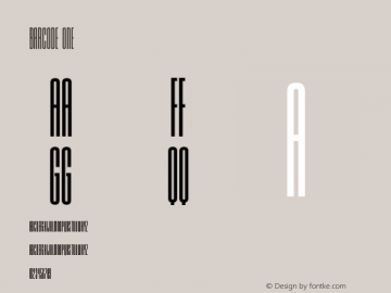 Barcode One Version 001.000 Font Sample