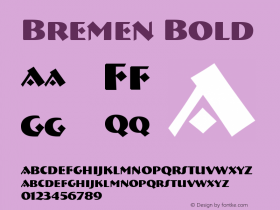 Bremen Bold Version 001.000 Font Sample