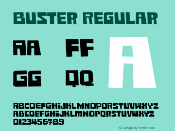 Buster Regular Version 001.000 Font Sample