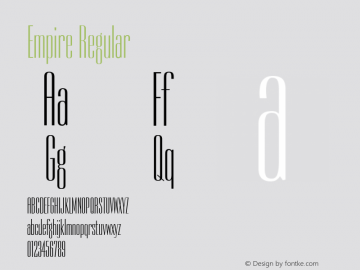 Empire Regular Version 001.000 Font Sample