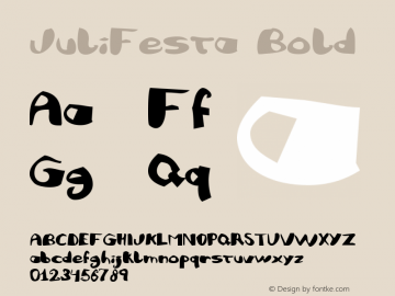 JuliFesta Bold Macromedia Fontographer 4.1 26/05/02 Font Sample