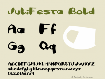 JuliFesta Bold Macromedia Fontographer 4.1 26/05/02图片样张