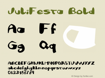 JuliFesta Bold Macromedia Fontographer 4.1 26/05/02 Font Sample