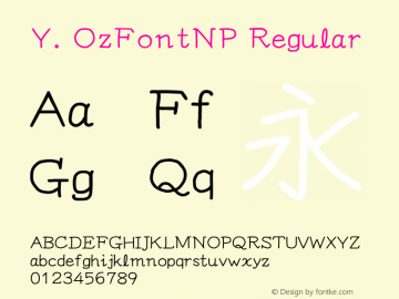 Ｙ．ＯｚＦｏｎｔＮＰ Regular Version 9.40图片样张