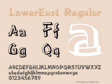 LowerEast Regular Unknown Font Sample