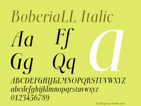 BoberiaLL Italic Version 001.000 Font Sample