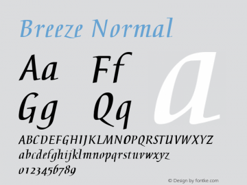 Breeze Normal 3.1 Font Sample