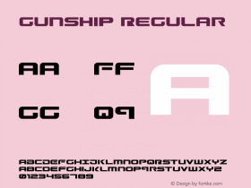 Gunship Regular 004.000 Font Sample