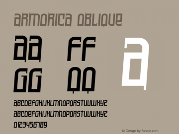 Armorica Oblique ver 1.1 Font Sample