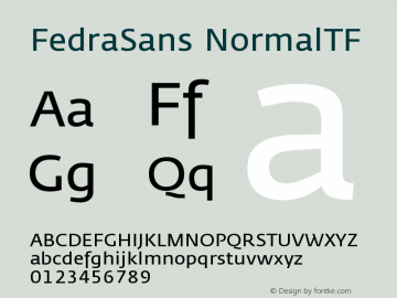 FedraSans NormalTF Version 001.000 Font Sample
