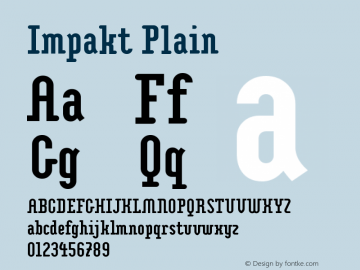 Impakt Plain Version 001.000 Font Sample