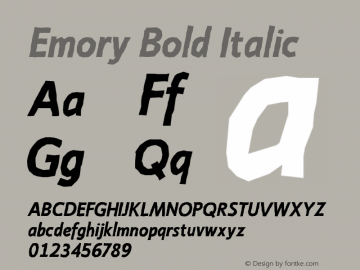 Emory Bold Italic Version 1.000 2005 initial release图片样张