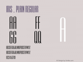 Iris .. Plain Regular Unknown Font Sample