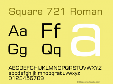 Square 721 Roman Version 003.001 Font Sample