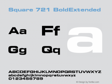 Square 721 BoldExtended Version 003.001 Font Sample