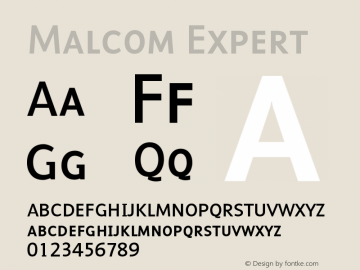 Malcom Expert Version 001.000 Font Sample