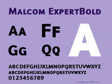Malcom ExpertBold Version 001.000 Font Sample