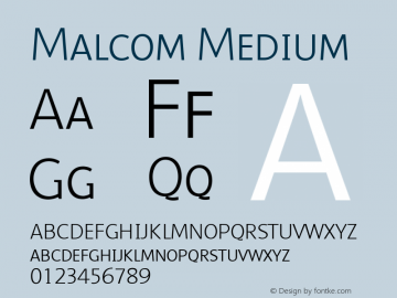 Malcom Medium 001.000 Font Sample