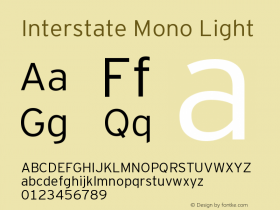 Interstate Mono Light Version 001.000 Font Sample