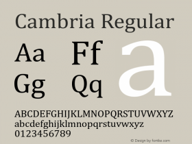 Cambria Regular Version 1.02图片样张