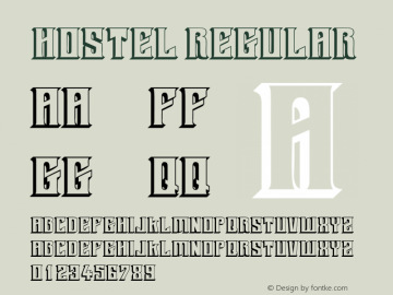 Hostel Regular Altsys Fontographer 4.0.3 2/7/94 Font Sample