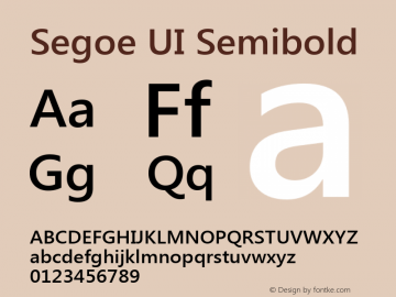 Segoe UI Semibold Version 0.70 Font Sample