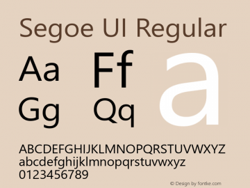Segoe UI Regular Version 5.53 Font Sample