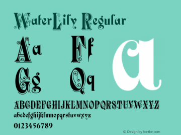 WaterLily Regular Macromedia Fontographer 4.1 2000-03-12图片样张